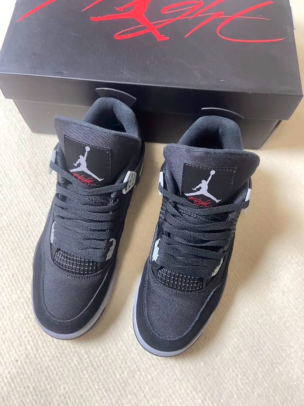 Jordan 4 Retro SE ‘Black Canvas’ -Men's Casual Sneakers Shoes - Picture 3 of 4